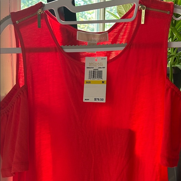Michael Kors Vibrant Red Tee with Gold Accents - Picture 3 of 3